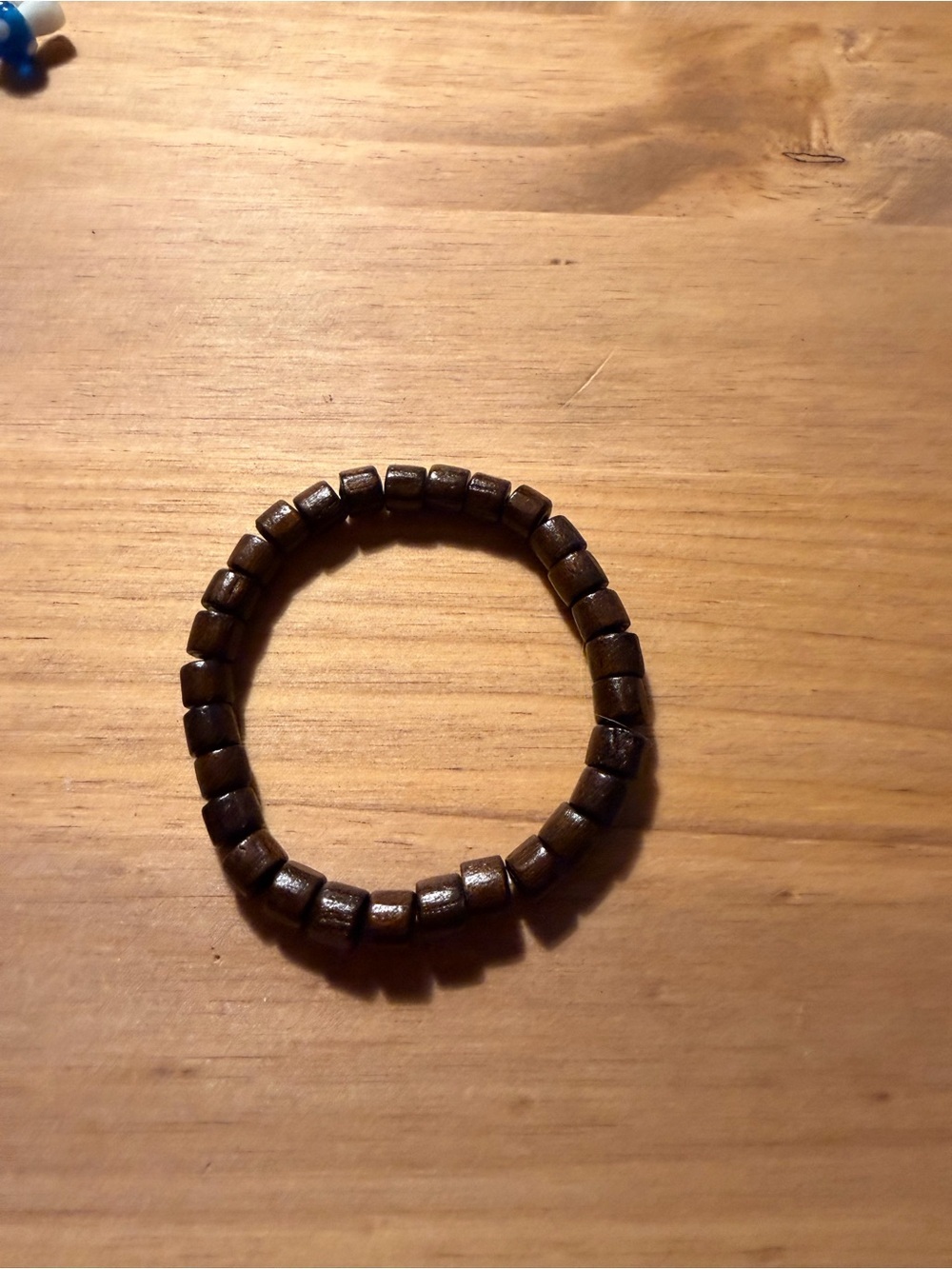Brown Wooden Bead Stretch Bracelet - Picture 2 of 3